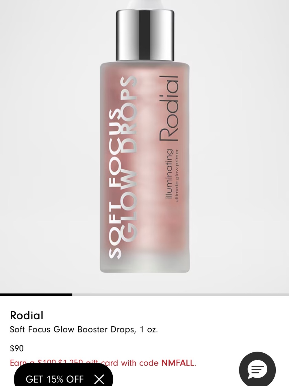 Rodial Illuminating Glow Drops - Rose Pink Bottle with Silver Cap